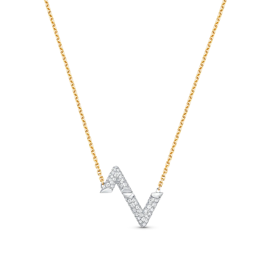 [Luxe Jewels]VOLT SILVER DIAMOND PEDANT NECKLACE