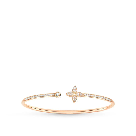 [Luxe Jewels]IDYLLE PINK GOLD OPEN BRACELET DIAMOND PAVED