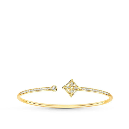 [Luxe Jewels]IDYLLE GOLD OPEN BRACELET DIAMOND PAVED