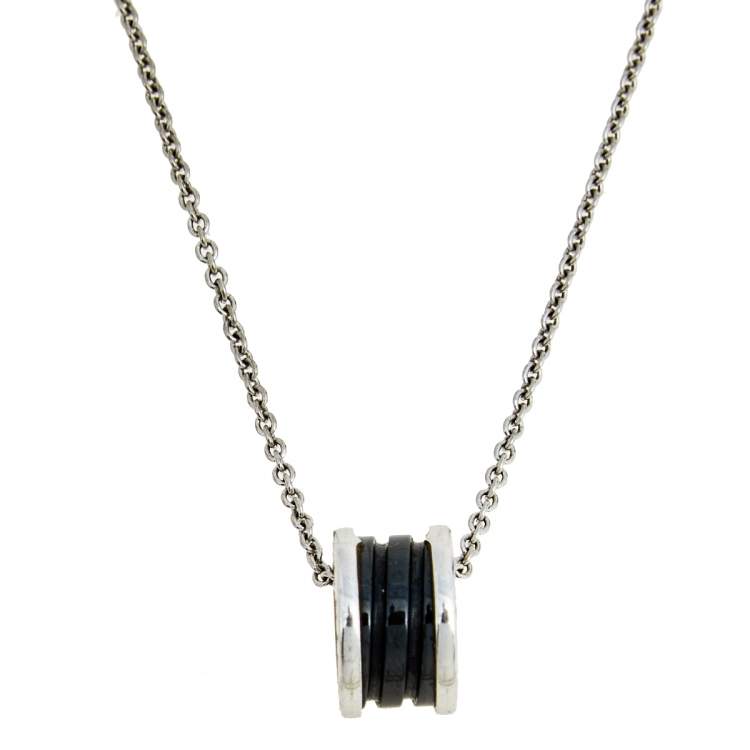 [Luxe Jewels]ZERO 1 BLACK CERAMIC SILVER NECKLACE