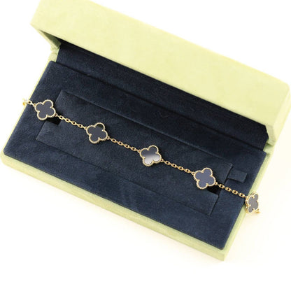 [Luxe Jewels]CLOVER  5 MOTIFS BLACK ONYX BRACELET