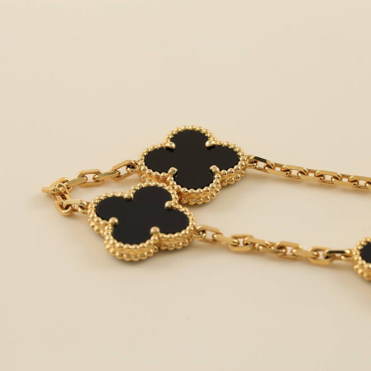 [Luxe Jewels]CLOVER  5 MOTIFS BLACK ONYX BRACELET