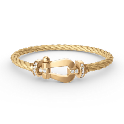 [Luxe Jewels]FORCE LARGE HORSESHOE HALF DIAMOND BRACELET GOLD