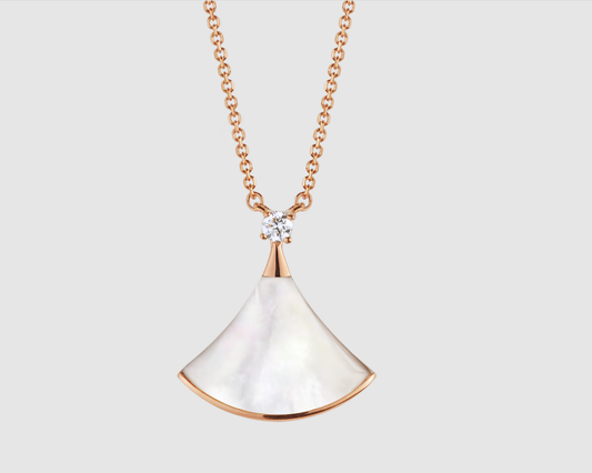 [Luxe Jewels]DREAM NECKLACE WHITE MOP PINK GOLD 1 DIAMOND