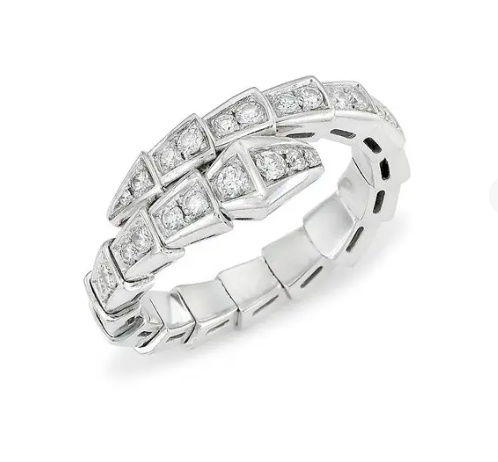 [Luxe Jewels]SERPENTI RING SILVER DIAMOND PAVED 4MM