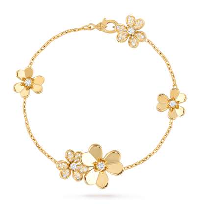 [Luxe Jewels]FRIVOLE GOLD 5 FLOWERS BRACELET