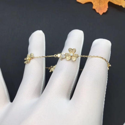 [Luxe Jewels]FRIVOLE GOLD 5 FLOWERS BRACELET