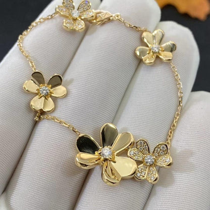 [Luxe Jewels]FRIVOLE GOLD 5 FLOWERS BRACELET