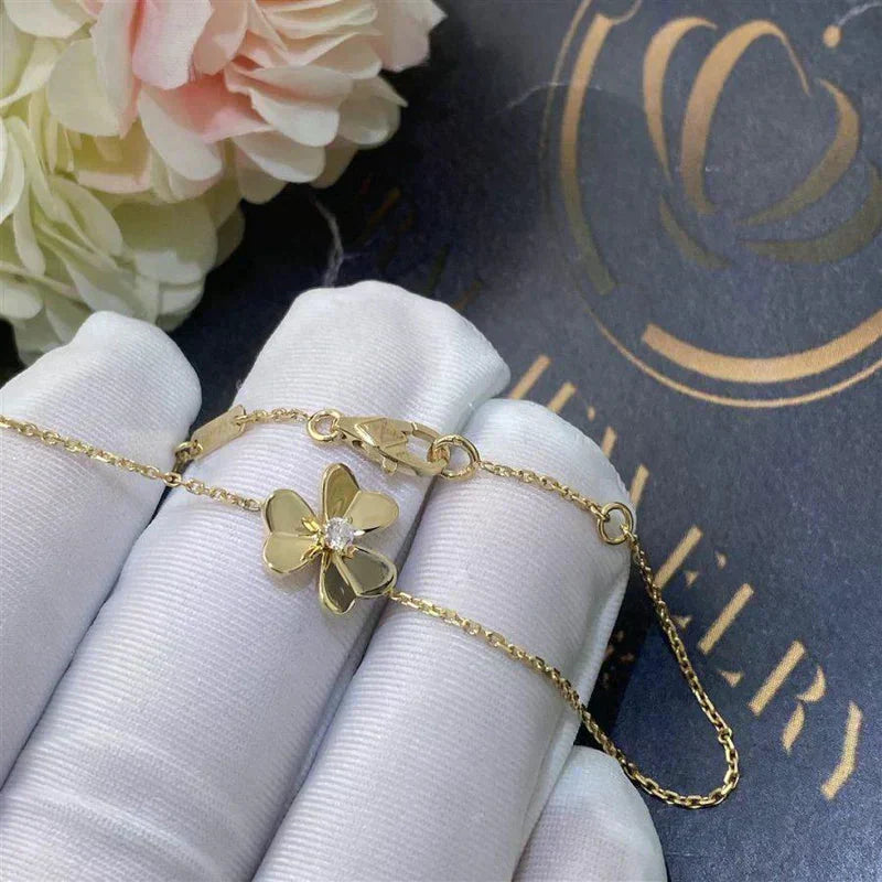 [Luxe Jewels]FRIVOLE GOLD FLOWER PINK MALACHITE BRACELET