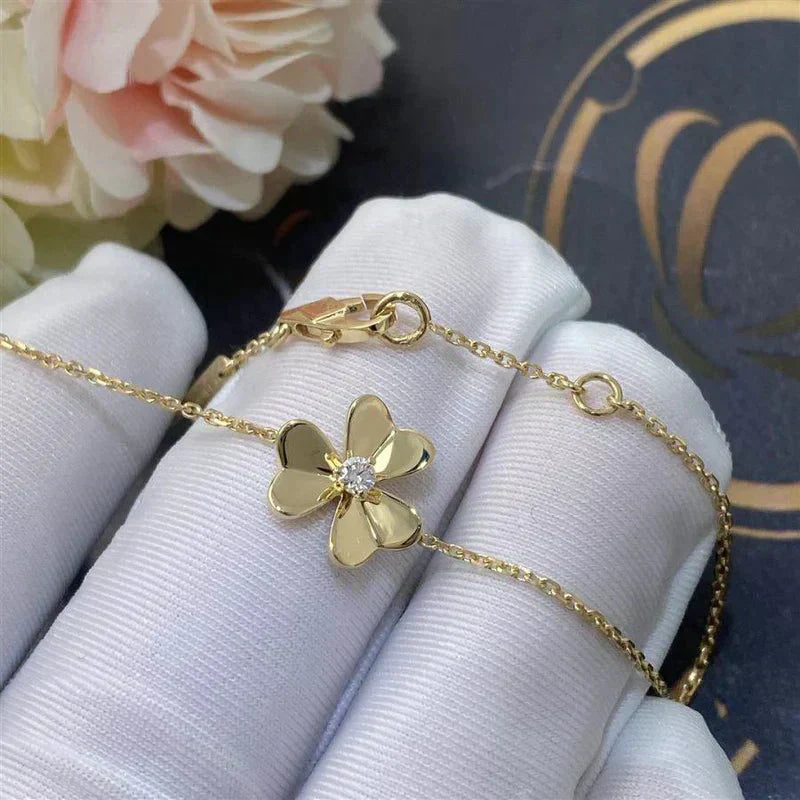 [Luxe Jewels]FRIVOLE GOLD FLOWER PINK MALACHITE BRACELET