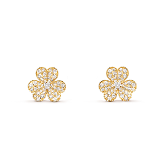 [Luxe Jewels]FRIVOLE GOLD FLOWER DIAMOND EARRINGS