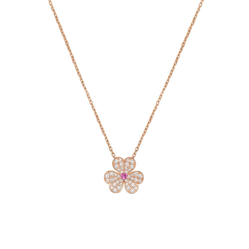 [Luxe Jewels]FRIVOLE ROSE GOLD FLOWER DIAMOND NECKLACE