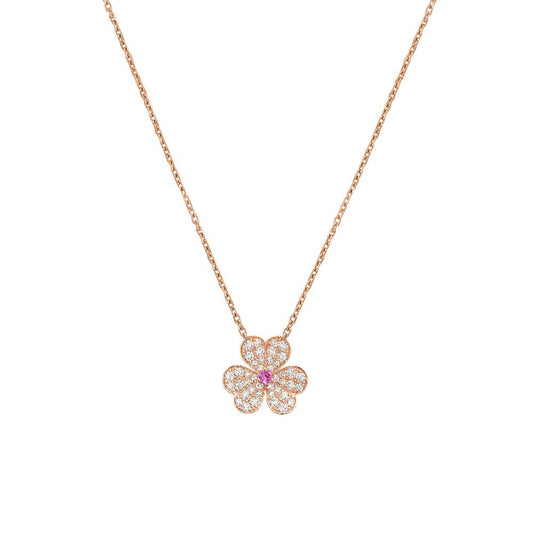 [Luxe Jewels]FRIVOLE ROSE GOLD FLOWER DIAMOND NECKLACE