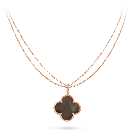 [Luxe Jewels]CLOVER 25MM GOLD DARK MOP BIG CLOVER NECKLACE