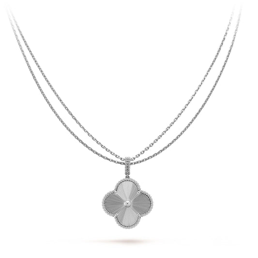 [Luxe Jewels]CLOVER 25MM SILVER BIG CLOVER NECKLACE