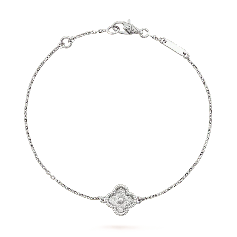 [Luxe Jewels]CLOVER  SINGLE FLOWER BRACELET SILVER