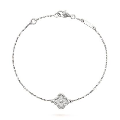 [Luxe Jewels]CLOVER  SINGLE FLOWER BRACELET SILVER