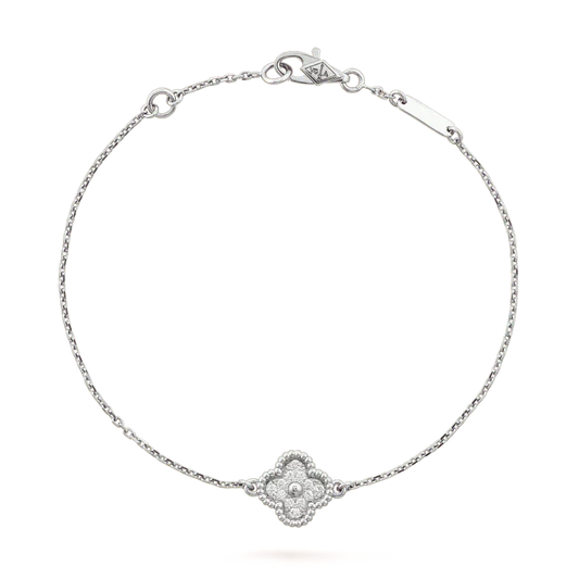 [Luxe Jewels]CLOVER  SINGLE FLOWER BRACELET SILVER