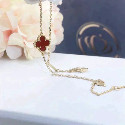 [Luxe Jewels]CLOVER  CARNELIAN SINGLE FLOWER BRACELET