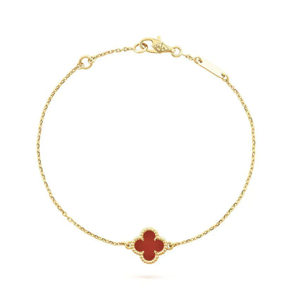 [Luxe Jewels]CLOVER  CARNELIAN SINGLE FLOWER BRACELET