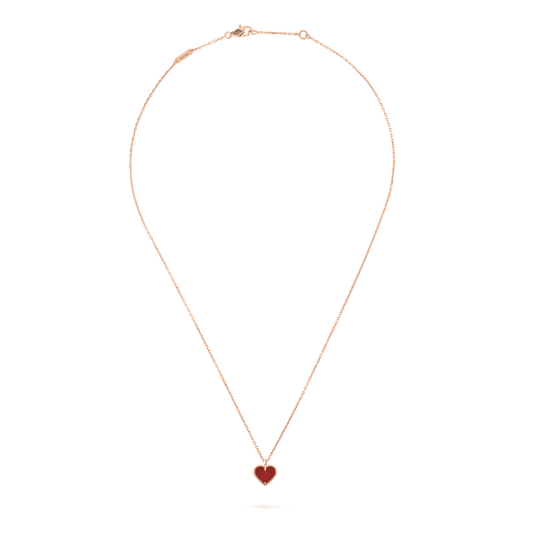 [Luxe Jewels]SWEET CLOVER CARNELIAN HEART NECKLACE