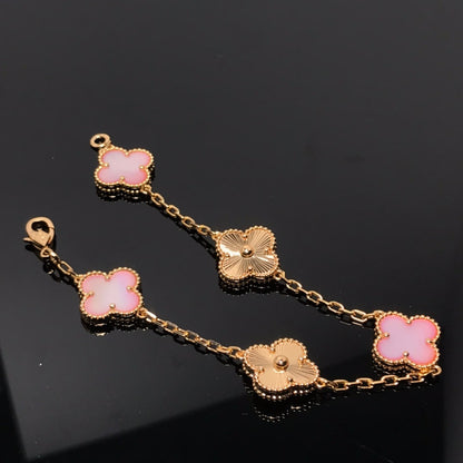 [Luxe Jewels]CLOVER BRACELET 5 MOTIF PINK AND PINK GOLD