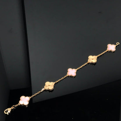 [Luxe Jewels]CLOVER BRACELET 5 MOTIF PINK AND PINK GOLD