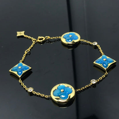 [Luxe Jewels]STAR AND SUN 4 MOTIF BLUE BRACELET