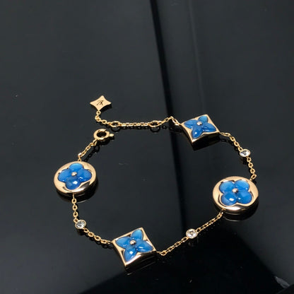 [Luxe Jewels]STAR AND SUN 4 MOTIF BLUE BRACELET