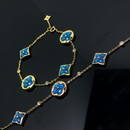 [Luxe Jewels]STAR AND SUN 4 MOTIF BLUE BRACELET