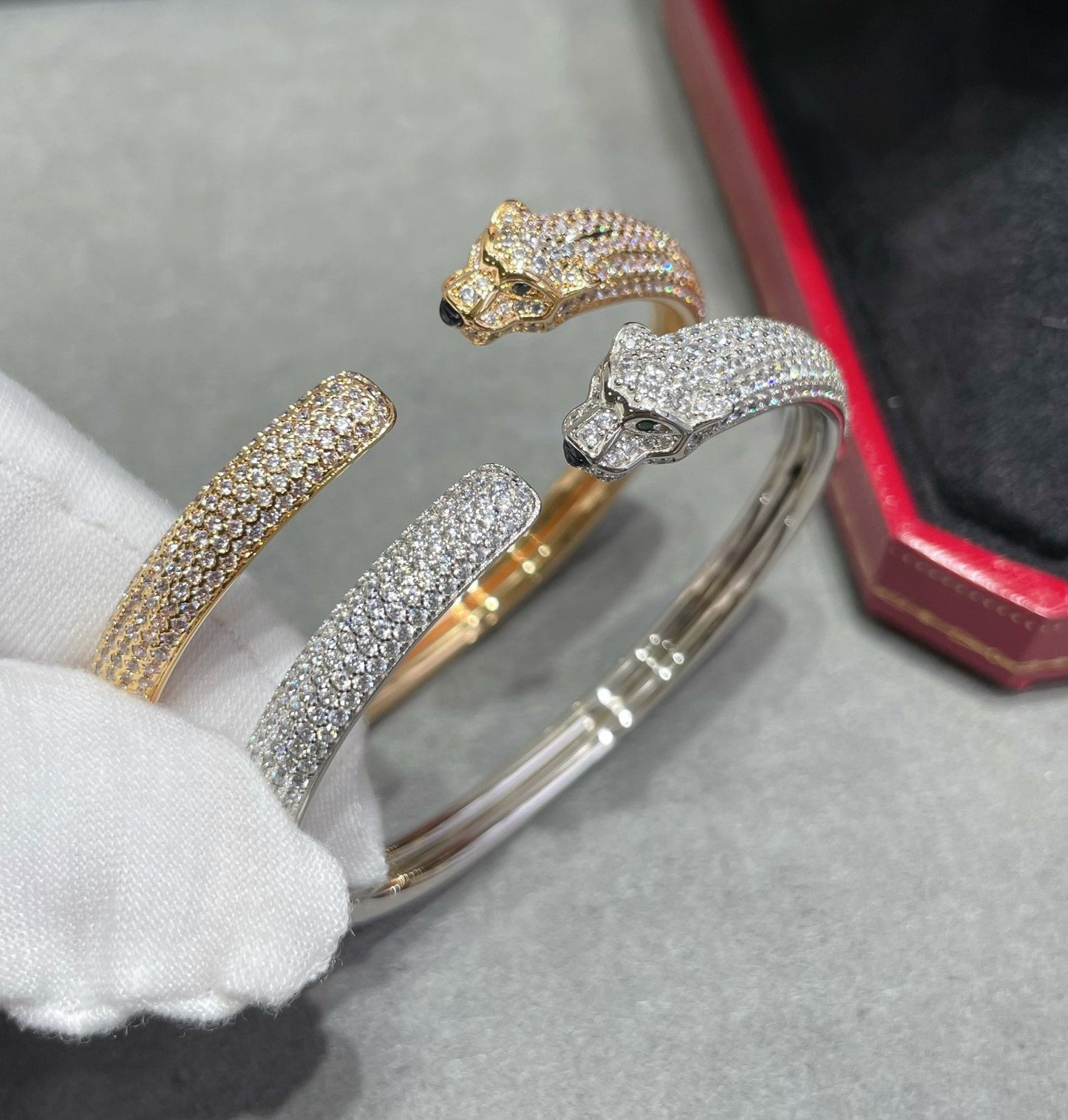 [Luxe Jewels]PANTHERE FULL DIAMOND OPEN BRACELET