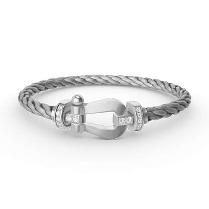 [Luxe Jewels]FORCE LARGE HORSESHOE HALF DIAMOND BRACELET SILVER