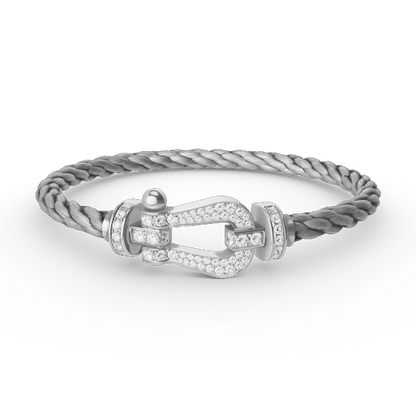 [Luxe Jewels]FORCE LARGE HORSESHOE FULL DIAMOND BRACELET SILVER