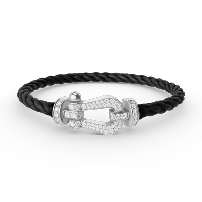 [Luxe Jewels]FORCE LARGE HORSESHOE FULL DIAMOND BRACELET SILVER