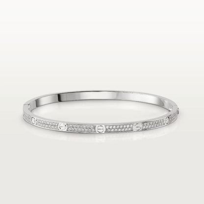 [Luxe Jewels]LOVE BRACELET 3.65MM DIAMOND-PAVED SILVER